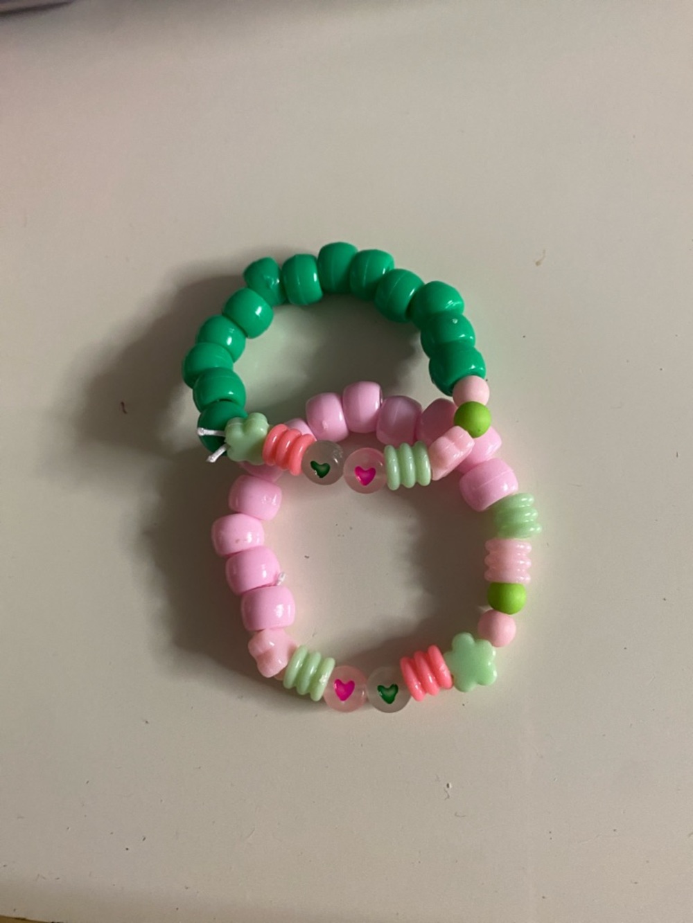 Kids Green & Pink friendship Bracelets